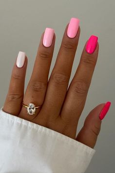 30 Gorgeous Pink and White Wedding Nails For Blushing Brides Pink And White Wedding Nails, White Wedding Nails, Pink And White Wedding, Pink White Nails, Light Pink Nails, Bright Nails, January 9