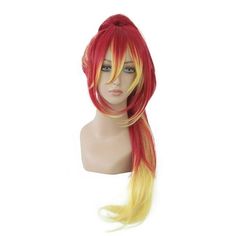 You can make it into any style according to your need. Breathable rose net, lightweight, makes you feel very comfortable when you wear this wig. This cute wig is also a good gift for your friends or family. This wig isn't a lace wig, and there are no combs within the wig, there are 2 adjustable straps to make it stay on your head. Human hair wigs with realistic hairlines, make it just like your hair, everyone will be surprised how realistic this wig is. Made of heat-resistant synthetic fiber, wi Cute Wig, Red Blonde, Blonde Wigs, Red To Blonde, Hair Wigs For Women, Cosplay Hair, Real Hair, Wigs For Women, Blonde Wig