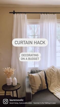 curtain hack decorating on a budget