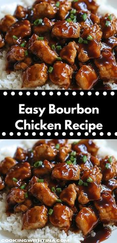 an image of easy bourbon chicken on rice