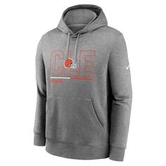 Enjoy an added layer of warmth on cooler Cleveland Browns game days with this City Code Club hoodie from Nike. It features a bold Cleveland Browns logo and wordmark across the chest and a classic pullover design to help you cut through the cold. In addition, the fleece lining offers an extra bit of comfort that makes it a spirited piece to reach for before stepping out. Long sleeve Pullover Brand: Nike Officially licensed Machine wash, tumble dry low Material: 80% Cotton/20% Polyester Imported M Trophy Collection, Brown City, Cleveland Browns Logo, Brown Pride, Nfl Gear, Hoodies Men Pullover, Nike Hoodie, Indianapolis Colts, Cleveland Browns