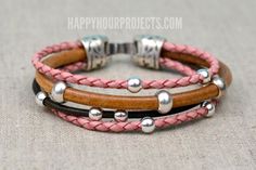 Beaded Diy, Jewelry Hacks, Cut And Glue, Diy Necklaces, Beaded Leather Bracelet, Leather Crafting, Cord Jewelry, Beads Bracelet Design