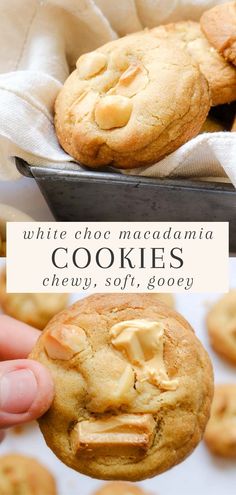 white chocolate macadamia cookies are chewy, soft, gooey and so good