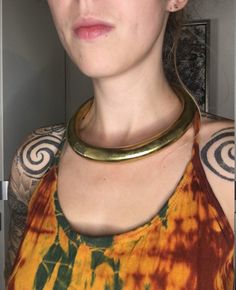 ↠Handcrafted in India. ↠One Size Fits all. ↠This Necklace is handcrafted with brass. ↠If you want to order in sizable amount at wholesale price then feel free to contact us. ↠Does not get oxidize or rust when in contact with water. ↠Allergic people, don't worry, it's nickel free Unique Brass Choker For Festivals, Spiritual Gold Choker For Festivals, Gold Fair Trade Necklace For Festival, Gold Round Choker For Festivals, Unique Gold Necklaces For Rituals, Traditional Fair Trade Gold Jewelry, Necklace Collar, Choker Necklaces, Collar Jewelry