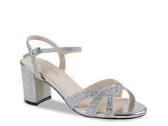 Saw this at DSW! Glitter Low Heel Sandals For Prom, Low Heel Glitter Sandals For Prom, Open Toe Sandals For Prom And Holiday, Glitter Accented Sandals For Prom, Glitter Accents Sandals For Prom, Holiday Prom Sandals With Heel Strap, Chic Sparkling Sandals For Prom, Elegant Sparkling Block Heel Sandals, Elegant Block Heel Sparkling Sandals