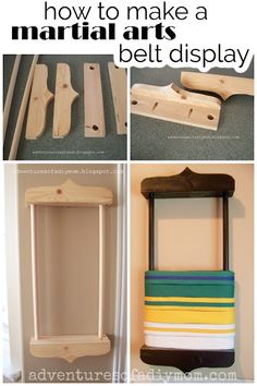 how to make a miniature arts and crafts belt display with woodworking tools in it