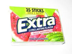 extra longlasing watermelon chewing gum, 35 sticks per pack by extra