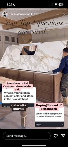 two men working on a kitchen counter with the caption's above it that reads,