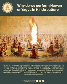 an advertisement with the words why do we perform hawaii or yagya in hindu culture?