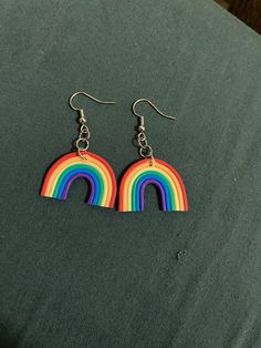 Beautiful and fun rain show earrings Queer Earrings, Kidcore Earrings, Silly Earrings, Indie Earrings, Crazy Earrings, Festival Earrings, Fun Jewelry, Clay Jewelry Diy, Rainbow Earrings