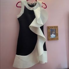 Brand New With Tags Dress With Ruffle Detail Black White Dress, White Dress, Black White, Womens Dresses, Brand New, Black And White, Tags, Dresses, Women Shopping