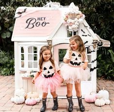 Halloween Playhouse, Beige Halloween, Playhouse Makeover, Boo Bash, Girly Halloween, Spooky Babe, Happy Haunting, Mom Things, Halloween Pink