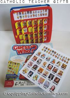 the game guess who is in its plastic case and it's contents are on display