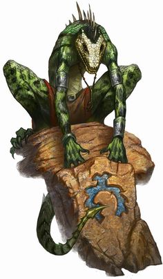 a green creature sitting on top of a rock