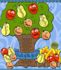 the fruit of the spirit tree with apples and pears