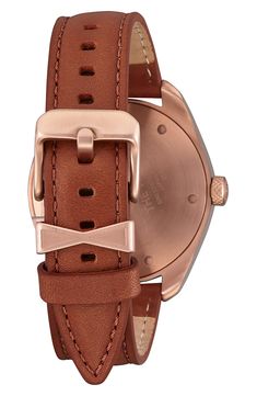 This leather-strap watch is made to be a subtle stunner featuring a bold face designed with minimalist stick indexes and a clean design. A small date window enhances the utility without imposing on the less-is-more style. 38mm case; 18mm band width Quartz movement Date window Mineral crystal face Stainless steel/leather Imported Timeless Watch With Leather Strap For Everyday Use, Timeless Watches With Leather Strap, Timeless Everyday Watch With Leather Strap, Leather Watches With Round Dial, Leather Watches With Leather Strap, Leather Watch With Round Dial For Work, Leather Watches With Round Dial For Work, Minimalist Leather Strap Watch, Minimalist Leather Strap Watch For Everyday