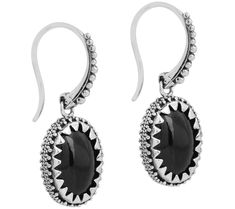 Flaunt a dash of edgy flair with these dangling earrings that showcase chunky black chalcedony stones housed in ornate frames. From Affinity Gems. Black Chalcedony, Ornate Frames, Chalcedony Stone, Ornate Frame, Dangling Earrings, Sterling Earrings, Dangle Earrings, Jewelry Earrings, Gems