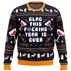 Glad This Fucking Year is Over Pop Culture Ugly Christmas Sweater Perfect And Unique Gifts For Adults Kids On Christmas Matching Sweaters, Sweater Trends, Before Midnight, Sweater Collection, Year 2024, Unique Christmas Gifts, Knit Sweatshirt, Gifts For Adults, Sweater Design