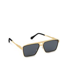 LOUIS VUITTON® - 1.1 Evidence Metal Square Sunglasses - Gold Louis Vuitton Evidence Sunglasses, Fancy Glasses, Louis Vuitton Sunglasses, Modern Accessories, Designer Glasses, Louis Vuitton Official, Luxury Sunglasses, Gold Sunglasses, Designer Sunglasses