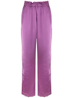 Lilac-purple elasticated wide-leg trousers from OLYMPIAH featuring elasticated waistband, two diagonal pockets to the sides and wide leg. Online Shopping Clothes, Scarf Shawl, Wide Leg Trousers, High Waisted Pants, Bottoms Pants, Top Brands, Womens Bottoms, Pajama Pants, Wide Leg