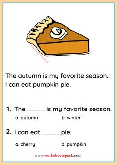 the autumn is my favorite season i can eat pumpkin pie and read it in english