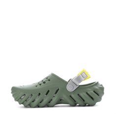 When your child wants to be unique, they need the Crocs Echo Youth Clogs to add to their shoewear game. They feature a textured outside for that something extra. And with the adjustable strap, your kid will find just the right fit.Official Crocs. Features adjustable ankle strap. Hook-and-loop closure. Textured outside.< Green Non-slip Slides For Outdoor, Plastic Round Toe Clogs For Outdoor Use, Green Closed Toe Clogs For Outdoor Activities, Outdoor Plastic Clogs With Round Toe, Green Synthetic Sports Clogs, Green Sporty Clogs For Outdoor, Sporty Green Clogs For Outdoor, Plastic Slip-on Sandals For Outdoor, Outdoor Slip-on Plastic Sandals