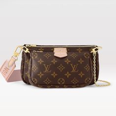 The Multi Pochette Accessoires Is A Hybrid Crossbody Bag With Multiple Pockets And Compartments That Brings Together A Pochette Accessoires, A Mini Pochette Accessoires And A Round Coin Purse. Fashioned From Monogram Canvas With A Mini Monogram Pattern On The Sides Of The Two Pochettes, It Has Both A Removable Gold-Tone Chain And An Adjustable Louis Vuitton Inscribed Jacquard Strap For Multiple Carrying Options. Product Details 9.4 X 5.3 X 1.6 Inches (Length X Height X Width) Removable Round Zipped Coin Purse: L 9 X H 9 X W 2 Cm Removable Mini Pochette Accessoires: L 18.5 X H 10,5 X W 3 Cm Removable Pochette Accessoires: L 23.5 H 13.5 X W 4 Cm Pink Monogram Coated Can Silky Black Hair, Round Coin Purse, Louis Vuitton Multi Pochette, Pink Monogram, Monogram Pattern, Canvas Gift, Office Fashion, Monogram Canvas, Luxury Handbags