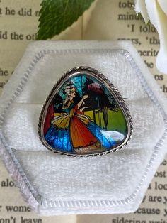 Art Deco Crinoline Lady Butterfly Wing Brooch ERA: Art Deco 1920 - 1939  STAMPS & HALLMARKS: 'MADE IN ENGLAND', 'STERLING SILVER', 'PT220213' on the back, which is the patent number for Shipton & Co in the Art Deco era.  Given we have dated this piece as being made prior to 1950, a hallmark is not required in order for it to be sold.  This is in accordance with UK hallmarking legislation. MEASUREMENTS: 25mm length (at longest point) x 25mm, width (at widest point) WEIGHT: 3.03 grams    DESCRIPTI South American Rainforest, Lady Butterfly, Blue Morpho Butterfly, Morpho Butterfly, Blue Morpho, Butterfly Wing, Sterling Silver Brooch, Art Deco Era, Hand Jewelry