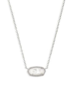 Elisa Silver Pendant Necklace in Ivory Pearl Kendra Scott Silver Necklace, Elisa Necklace, Elisa Pendant Necklace, Kendra Scott Necklace Elisa, Short Pendant Necklace, Kendra Scott Elisa, Kendra Scott Necklace, Rose Gold Quartz, Amethyst Gold