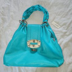 Charming Charlie Turquoise Bag New With Tags Chic Blue Bags With Braided Handles, Blue Spring Hobo Shoulder Bag, Blue Hobo Bag With Braided Handles, Chic Blue Shoulder Bag With Braided Handles, Blue Shoulder Bag With Braided Double Handles, Blue Rectangular Hobo Bag For Spring, Blue Hobo Bag With Braided Handles For Everyday, Light Blue Tote Shoulder Bag For Spring, Trendy Blue Hobo Tote Bag