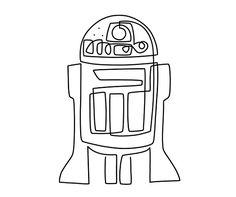 a black and white drawing of a robot