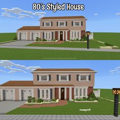 two renderings of a house with the same front and back side views, each showing different levels