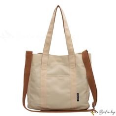 Bird in Bag - Canvas women's bag single shoulder crossbody bag cotton linen simple casual satchel handbag tote bag student backpack book bag Beige Cotton Satchel For School, Beige Cotton Backpack Shoulder Bag, Beige Cotton Backpack Style Shoulder Bag, Cotton Beige Backpack Style Shoulder Bag, Beige Canvas Backpack, Beige Canvas School Bag, Casual Solid Color Canvas Bag For Everyday Use, Casual Everyday Canvas Bag In Solid Color, Casual School Bag With Canvas Lining