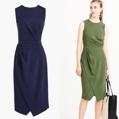 J. Crew Suiting. Brand New With Tags, Never Been Worn W/ Wrap Skirt Front Detail. Pet Free, Smoke Free Home. Asymmetrical Sheath Dress For Work, Chic Sleeveless Asymmetrical Dress For Work, Blue Asymmetrical Hem Midi Dress For Work, Midi Length Workwear Dress With Side Zipper, Blue Asymmetrical Hem Dress For Work, Knee-length Asymmetrical Office Dress, Summer Asymmetrical Work Dress, Asymmetrical Summer Work Dress, Knee-length Asymmetrical Dress For Spring Workwear