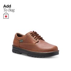 in stock Semi-formal Moc Toe Oxford Lace-up Shoes, Semi-formal Moc Toe Oxfords With Rubber Sole, Semi-formal Oxford Leather Shoes With Rubber Sole, Brown Moc Toe Lace-up Shoes With Rubber Sole, Brown Plain Toe Oxfords With Vibram Sole, Eastland Shoes, Casual Shoes, Shoes Mens, Oxford