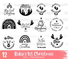 12 baby's 1st christmas svg designs