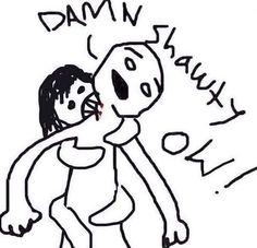 a drawing of a man hugging a woman with the words dann's on it