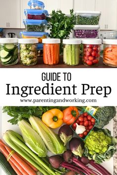 Guide to Ingredient Prep  With only 30 min of no-cook ingredient prep every weekend, you will be able to save time and stress during the workweek. You will be able to whip up simple meals for the family in 15 minutes using fresh and wholesome ingredients. Today, I’m showing you how to prepare and store 20 ingredients and several simple meal ideas for the family.    ingredient prep ingredient prep for the week meal prep recipes meal prep ideas ingredient prepping weekly meals family meals Ingredient Prep Ideas, Weekly Ingredient Prep, Ingredient Prepping, Easy Meal Prep Plan For The Week, Simple Food Prep, Ingredient Meal Prep, Meal Prep Items, Three Day Meal Prep, Healthy Work Meal Prep