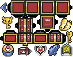 an image of some type of papercrafting set with different items and colors on it