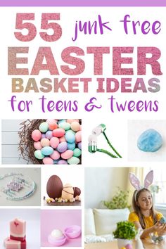 a collage of easter crafts and treats with text overlay