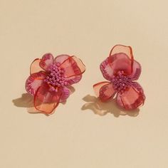 Natural Wardrobe, Mignonne Gavigan, Floral Studs, Bugle Beads, Soft Natural, Floral Earrings, Plastic Beads, Jewelry Inspo, Stud Earring