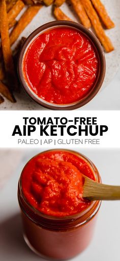 two images showing how to make an air fryer ketchup