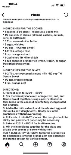 the instructions for making an ice cream recipe on a cell phone screen, with text below