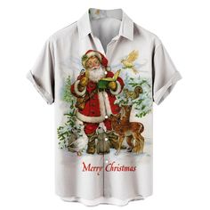 3D Printing Santa Claus Shirts Y2k Blouse Funny Mens High Fashion Clothing Women Hawaiian Beach Mens High Fashion, High Fashion Clothing, Y2k Blouse, Shirts Y2k, High Fashion Outfits, Hawaiian Beach, Hawaiian Beaches, Pretty Gift, Christmas Fashion