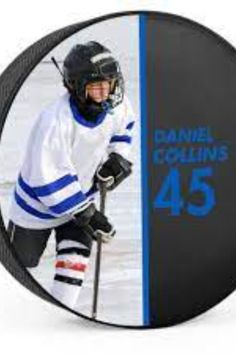 an image of a hockey player with the number 45 on it's helmet and stick