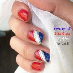 Red White And Blue Nails, White And Blue Nails, Finger Nail Art, Nails Easy