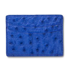 Blue Ostrich Slim Card Holder Wallet Currency Note, English Bridle, Leather Card Wallet, Ostrich Leather, Credit Card Wallet, Card Holder Wallet, Luxury Gifts, In America, Card Wallet