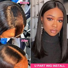 Perfect Salon Look Quick And Easy, Clip In And Blend Your Real Hair Over The Wefts. Blue Ombre Wig, Cambodian Hair, Long Hair Wigs, U Part Wig, U Part Wigs, U Part, Hair Wigs For Women, Brazilian Remy Hair, Human Braiding Hair