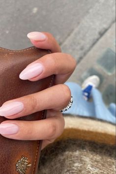 Classy Clean Nails to Recreate, clean nails, clean nail ideas, clear nails, french tip nails, nude nails, glazed nails, soft pink nails, short nude nails, almond nails, old money nails, classy nails Milky Pink Nails, Milky Pink, Milky Nails, Minimal Nails, Pearl Nails, Round Nails