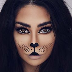 Nem Halloween Makeup, Simple Cat Makeup, Carnaval Make-up, Halloween Makeup Clown, Animal Makeup, Cute Halloween Makeup